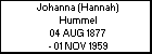 Johanna (Hannah) Hummel