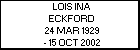 LOIS INA ECKFORD