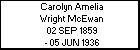 Carolyn Amelia Wright McEwan