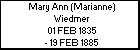 Mary Ann (Marianne) Wiedmer