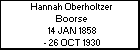 Hannah Oberholtzer Boorse
