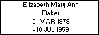 Elizabeth Mary Ann Baker