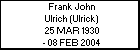 Frank John Ulrich (Ulrick)