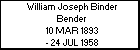 William Joseph Binder Bender