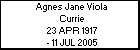 Agnes Jane Viola Currie