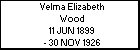 Velma Elizabeth Wood