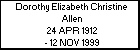 Dorothy Elizabeth Christine Allen