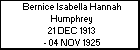Bernice Isabella Hannah Humphrey