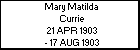 Mary Matilda Currie