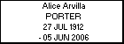 Alice Arvilla PORTER