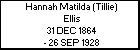 Hannah Matilda (Tillie) Ellis
