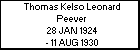 Thomas Kelso Leonard Peever