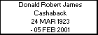 Donald Robert James Cashaback