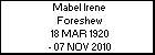Mabel Irene Foreshew