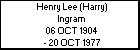 Henry Lee (Harry) Ingram