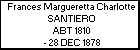 Frances Margueretta Charlotte SANTIERO
