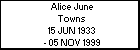 Alice June Towns