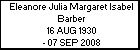 Eleanore Julia Margaret Isabel Barber
