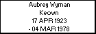 Aubrey Wyman Keown