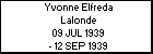 Yvonne Elfreda Lalonde