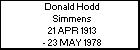 Donald Hodd Simmens