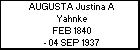 AUGUSTA Justina A Yahnke