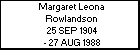 Margaret Leona Rowlandson