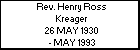 Rev. Henry Ross Kreager