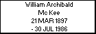 William Archibald Mc Kee