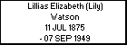Lillias Elizabeth (Lily) Watson