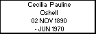 Cecilia  Pauline Oshell
