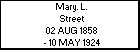 Mary. L. Street