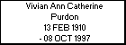 Vivian Ann Catherine Purdon