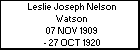 Leslie Joseph Nelson Watson
