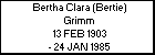 Bertha Clara (Bertie) Grimm