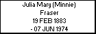 Julia Mary (Minnie) Fraser