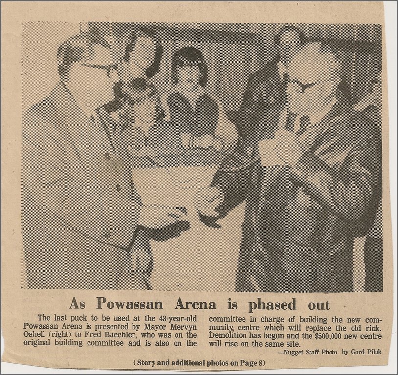 Powassan Arena, Fred Baechler, Merv Oshell.jpg