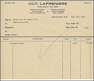 Lafreniere, Oct May 1930.jpg