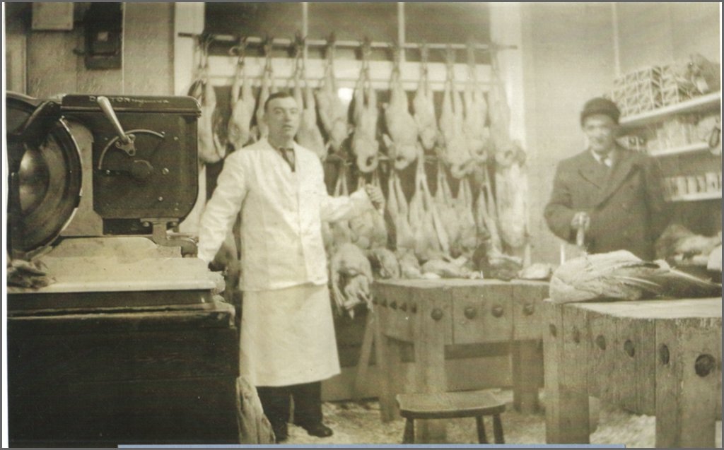 jack gaudaur pete cook at gaudaurs butcher shop.jpg