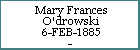 Mary Frances O'drowski