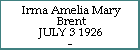 Irma Amelia Mary Brent