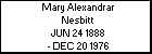 Mary Alexandrar Nesbitt