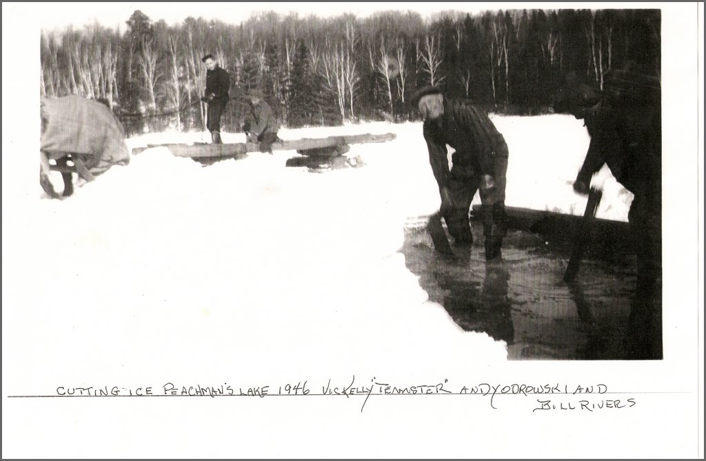 Cutting Ice Peachman's Lake 1946 Vic Kelly Andy Odrowski.jpg